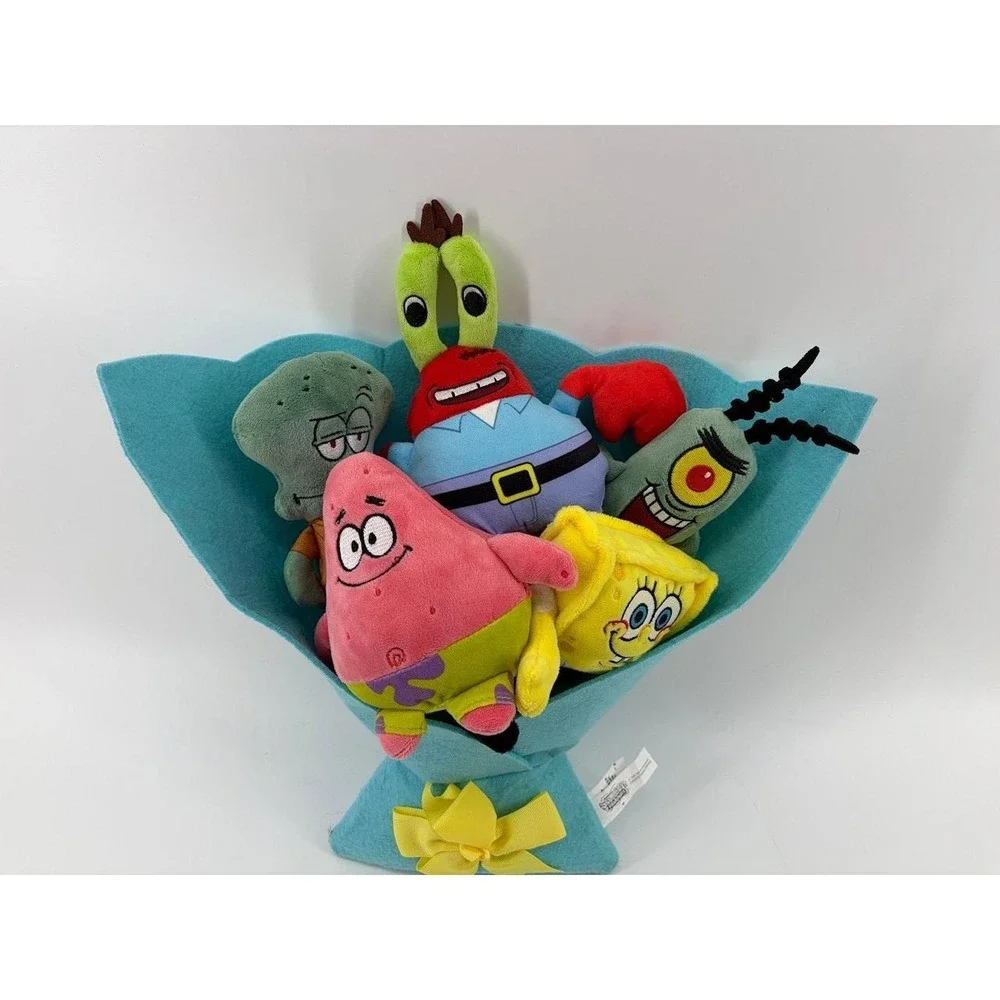 SpongeBob SquarePants Plush Bouquet Set of 5 Plush Characters, Pre-Owned
